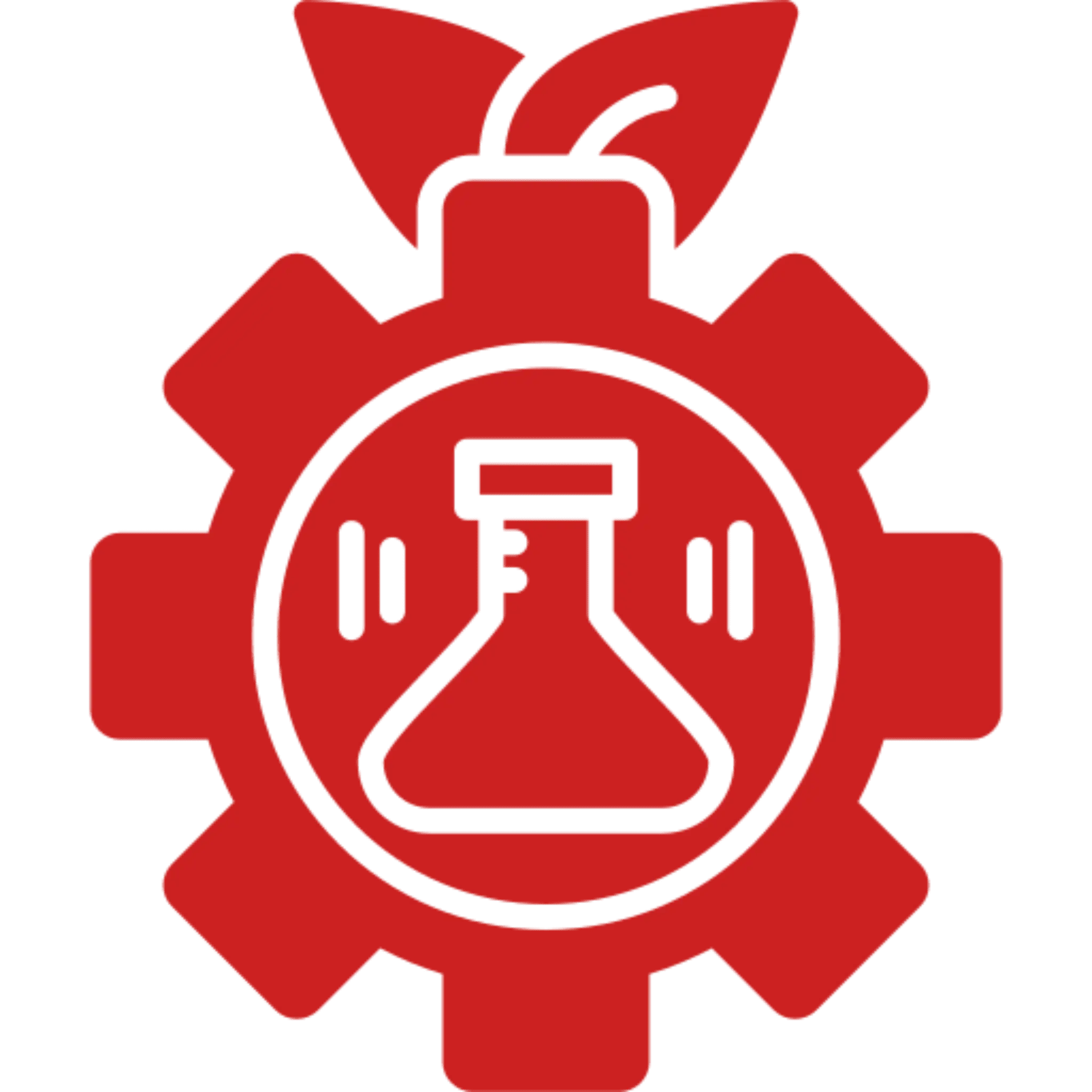 Red snowflake icon with a circular center and symmetrical spikes.