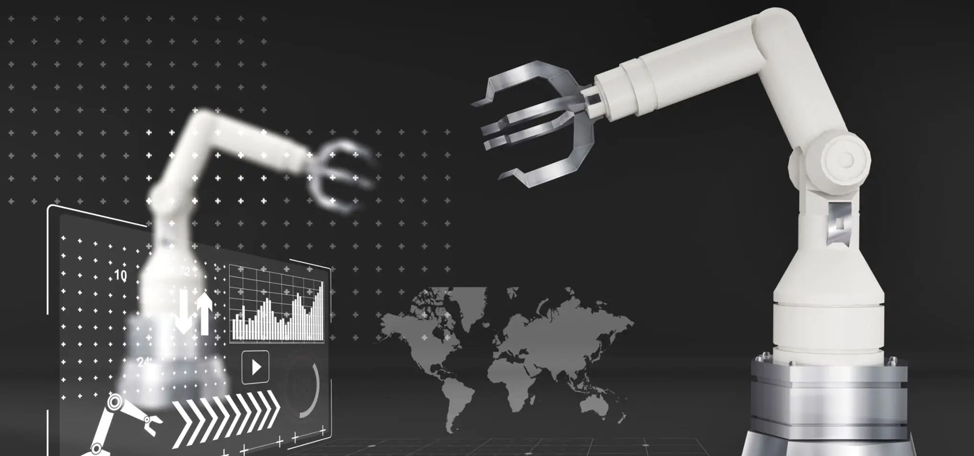 Industrial robotic arm with holographic data display